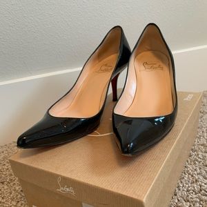 Christian Louboutin Patent Black Kitten Heels